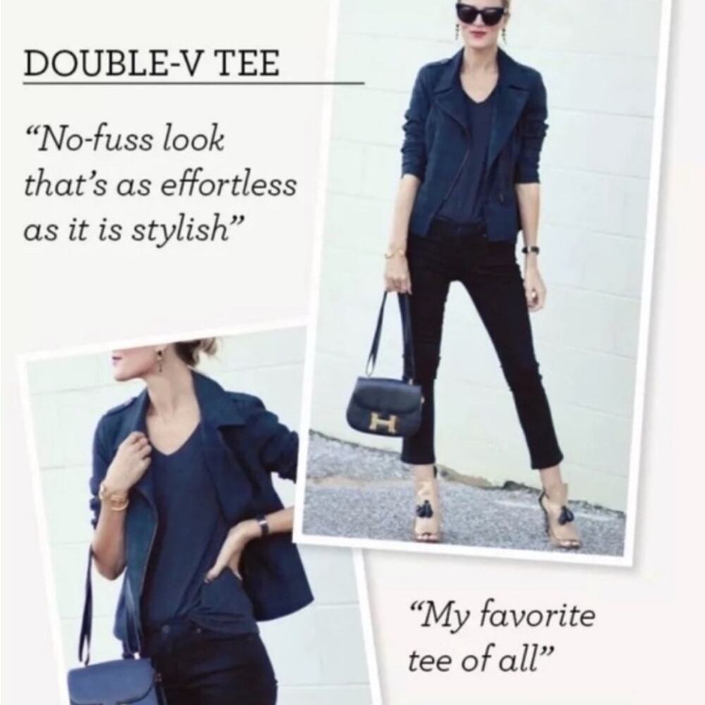 Cabi 5062 Double V Tee short sleeve Heather navy blue - Picture 2 of 6
